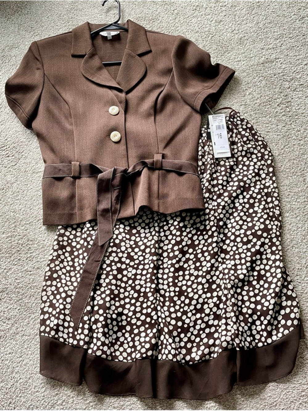 Studio I Brown Polka Dot Two-Piece Set
